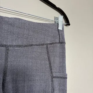 Photo of Pact Blue Herringbone Organic Cotton Leggings - Women's Size Medium - Activewear