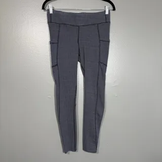Photo of Pact Blue Herringbone Organic Cotton Leggings - Women's Size Medium - Activewear