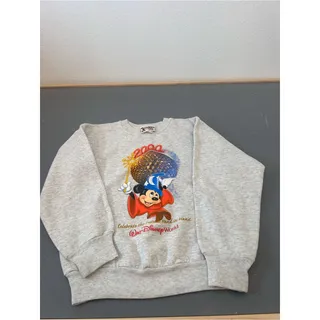 Photo of VTG Disney Light Gray Sorcerer Mickey 2000 Crewneck Sweatshirt kids Meduim