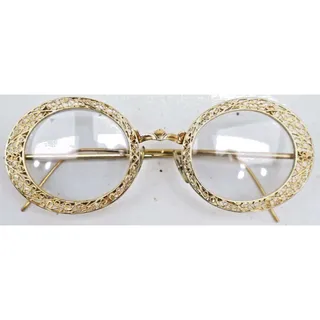 Photo of VTG 1960s Christian Dior by Tura 12KTGF Gold Filigree Round Eyeglasses w/ Case