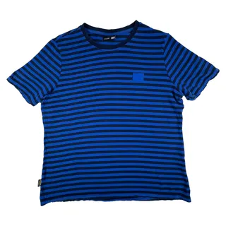 Photo of Ikea Hej Employee Uniform T Shirt Womens K/N Blue Navy Striped Shaped