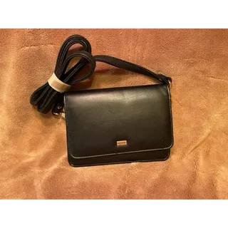 Photo of Buxton Ladies Large Black Leather Wallet w/Detachable Shoulder Strap