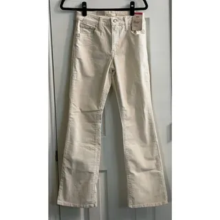 Photo of Levi's 725 High Rise Bootcut Corduroy Jeans Women's White Swan Size 26x30 NWT