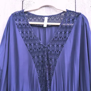 Photo of Cacique Swim Coverup Navy Lace Trim Women's 22/24
