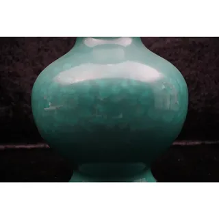 Photo of 12" Ando Musen Shippo Cloisonne Vase - Jade Green - 6lb 3oz - Pure Silver Jungin