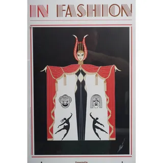 Photo of Vintage Erté "Broadway's In Fashion" Signed Poster Framed Art Deco Eugene O'Neil