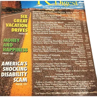 Photo of Vintage Reader's Digest Magazine August 1994 Issue Six Great Vacation Drives