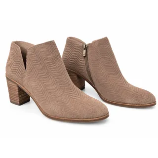 Photo of Lucky Brand Pickla Suede Booties Women's Size 8.5 Taupe Ankle Boots Boho Cottage