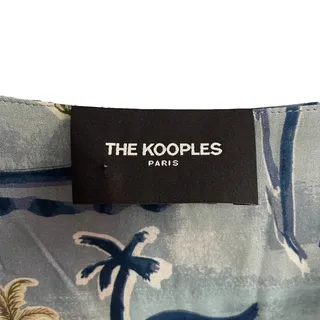 Photo of NEW The Kooples Blue Midi Dress with Hawaiian Print