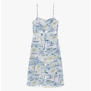 Photo of NEW The Kooples Blue Midi Dress with Hawaiian Print