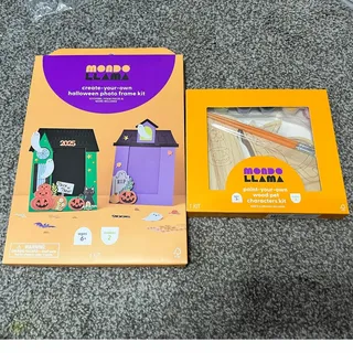 Photo of Mondo Llama Halloween Craft Kit Bundle Photo Frame + Paint Your Own Wood Pet Characters New