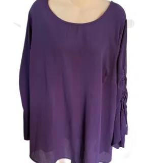 Photo of Torrid Purple Long Sleeve Ruched Blouse Plus Size 2 NWT