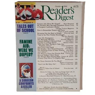 Photo of Reader's Digest October 1986 Tales Out of School 65th Year Vintage Magazine