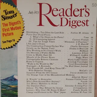Photo of Reader's Digest July 1973 Vintage Magazine - Tom Sawyer Roberto Clemente