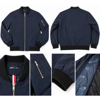 Photo of SHEIN Men’s Navy Blue Bomber Jacket Full Zip Size L