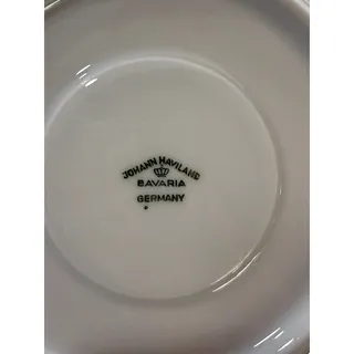 Photo of Johann Haviland Floral Splendor Saucers Set of 4 Silver Rim Vintage Discontinued