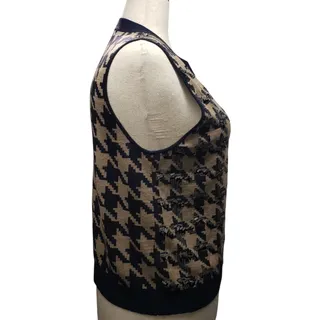 Photo of Ann Taylor XL Sequined Houndstooth Sweater Vest Preppy Dark Academia Office