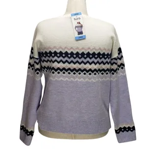 Photo of 525 America Metallic Lavender Fair Isle Winter Knit Sweater NWT Large Pullover