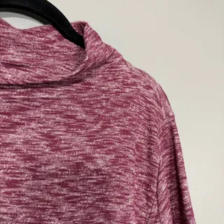Photo of Bass Wine Red Marled Asymmetrical Zipper Cardigan Sweater - Women's Size Large