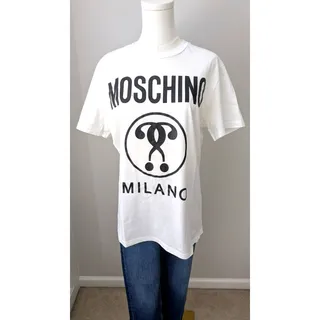 Photo of Moschino Couture Double Question Mark Milano Jersey T-Shirt EUC