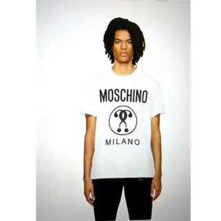 Photo of Moschino Couture Double Question Mark Milano Jersey T-Shirt EUC