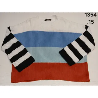 Photo of Zesica (Large) Multicolor Knitted Crew Neck Pullover Sweater