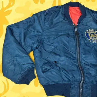 Photo of Vintage 1980s Philadelphia Fire Dept Corinth MA-1 Bomber Jacket Size Medium