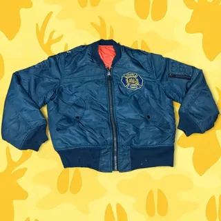Photo of Vintage 1980s Philadelphia Fire Dept Corinth MA-1 Bomber Jacket Size Medium
