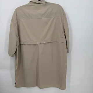 Photo of Jawbone Tackle Co Mens XL Fishing Shirt Khaki Vented Mesh Back Short Sleeve