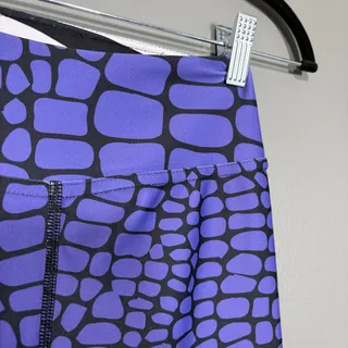 Photo of Looney Legs Purple CrocoZebra Print Leggings - Women's Size XS - Funky Pants
