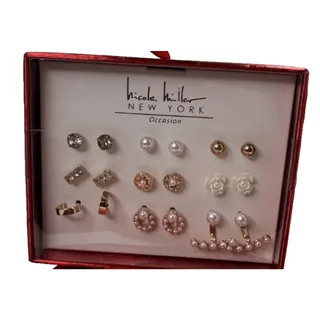 Photo of Nicole Miller New York Occasion Earring Set – Pears, Gold & Ivory (9 Pairs)