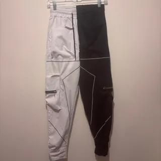 Photo of Half white half black joggers