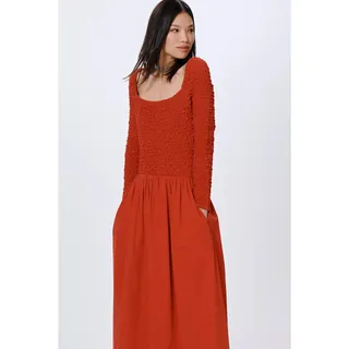 Photo of NWT Anthropologie Damson Madder Malinda Smocked LongSleeve Midi Dress $225 US 6
