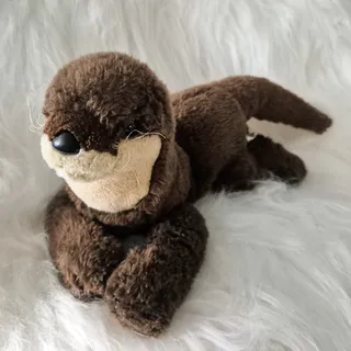 Photo of Vintage 2003 Wildlife Artist River Otter Plush Stuffed Animal Brown Y2K 16"
