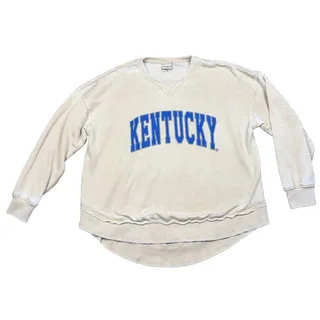 Photo of Chicka D Kentucky Wildcats Sweatshirt Womens Medium Cream Hi Low Crewneck