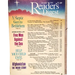 Photo of Reader's Digest December 1988 Christmas Issue, Victory in Afghanistan, VTG Issue