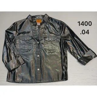 Photo of Ruby Rd. (8P) Metallic Black Vintage Style Button Shirt