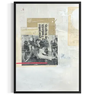 Photo of Original Mixed Media Modern Art Collage Painting 18x24 "Acapnotic" Signed