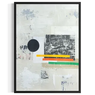 Photo of Original Mixed Media Modern Art Collage Painting 18x24 "Velar" Signed