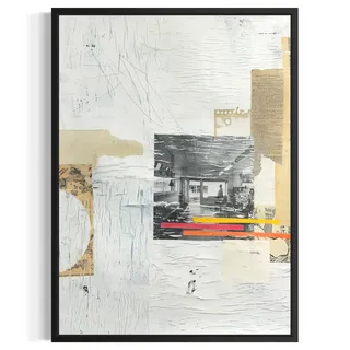 Photo of Original Mixed Media Modern Art Collage Painting 18x24 "Obscurantism" Signed