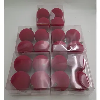 Photo of Ashland 20 Piece Berry Pink Flocked Christmas Ornaments 3.8" New