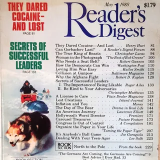 Photo of Reader's Digest May 1988 Vintage Magazine - Gorbachev Cold War Issue
