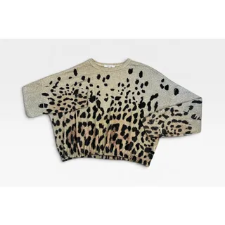 Photo of Gaze Tan/Black Cropped Cheetah Print Sweater Womens Size L