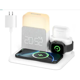 Photo of Alarm Clock Wireless Charger, 7in1, MagSafe NightLight, iPhoneProMaxWatchAirPods
