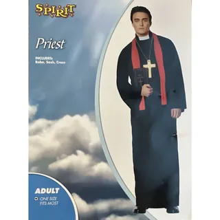 Photo of Spirit Halloween Priest Costume Adult One Size Robe Sash Cross 3 Piece