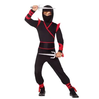 Photo of Spirit Halloween Dark Ninja Costume Child Small 4-6 Jumpsuit Mask Sais