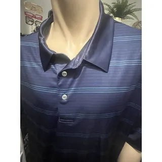Photo of Ben Hogan Performance Polo Shirt Mens 3X Navy Striped Golf NWT