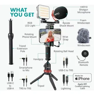 Photo of Video Content Creator Movo iVlogging-Pro Kit with Tripod for iPhone/Android