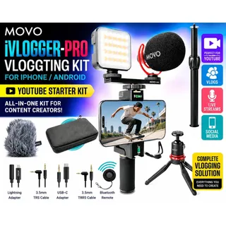 Photo of Video Content Creator Movo iVlogging-Pro Kit with Tripod for iPhone/Android