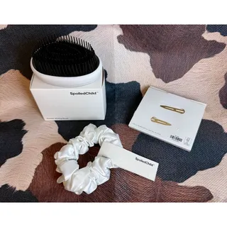 Photo of Spoiled Child Hair Accessories Lot of 3 - Scrunchie, Hair Clips, Pocket Brush
